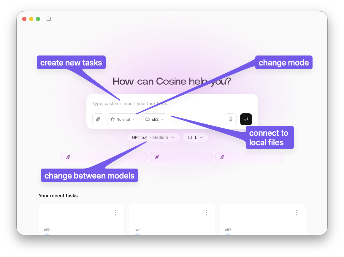 Cosine Desktop overview