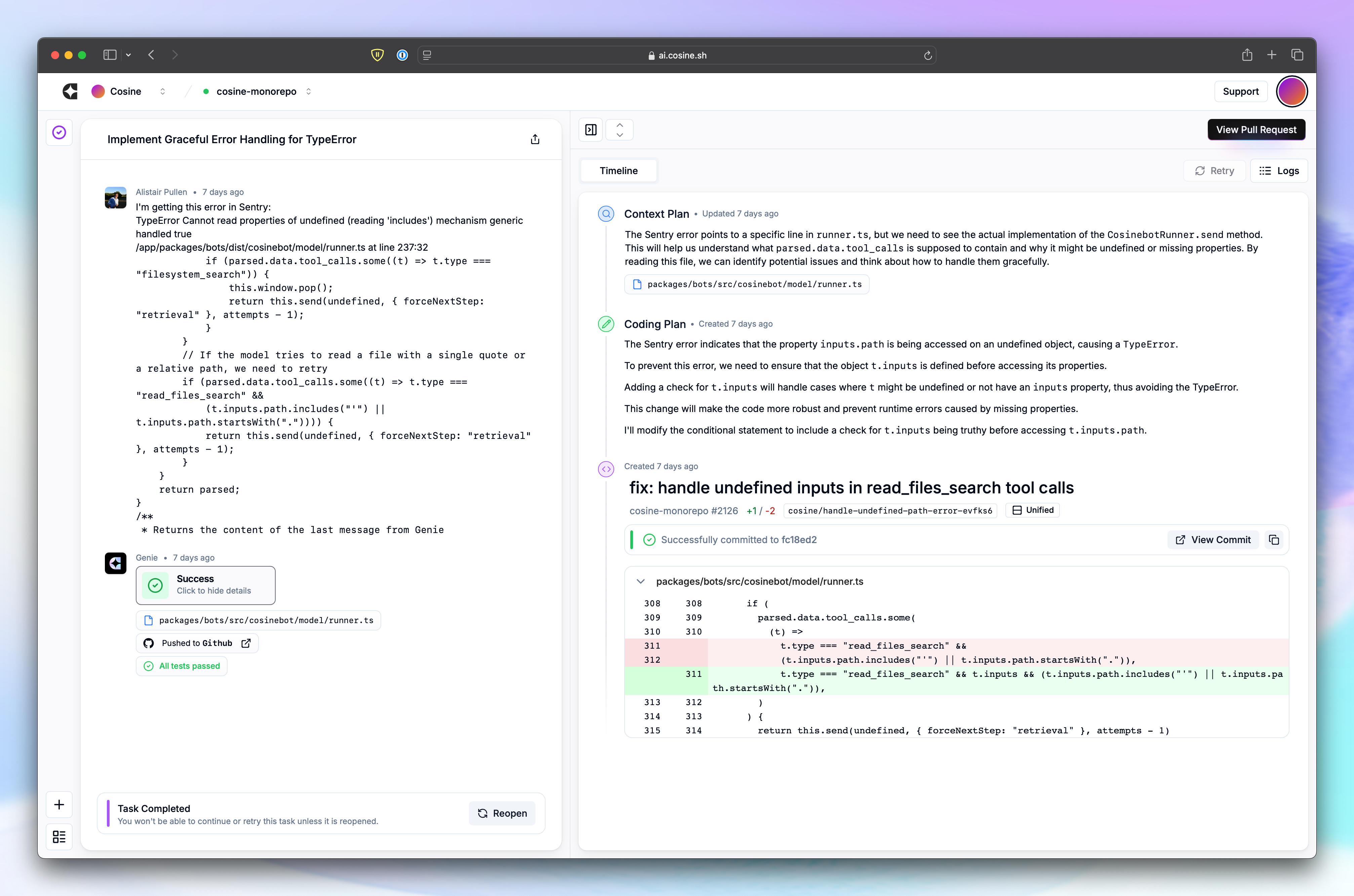 Genie: Implement Graceful Error Handling for TypeError